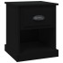 Mesita de noche madera contrachapada negro 39x39x47,5