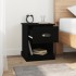 Mesita de noche madera contrachapada negro 39x39x47,5