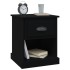 Mesita de noche madera contrachapada negro 39x39x47,5