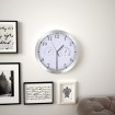 Reloj de pared de cuarzo higrómetro y termómetro 30 cm blanco