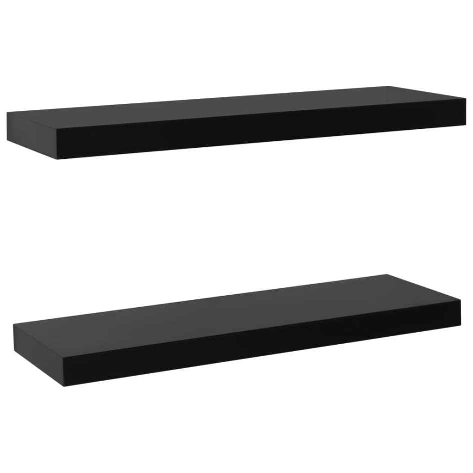 Estantes flotantes de pared 2 unidades negro 60x20x3,8