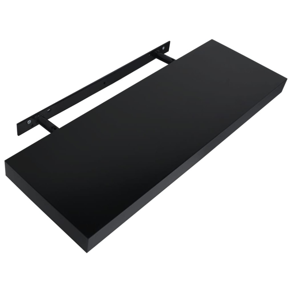 Estantes flotantes de pared 2 unidades negro 60x20x3,8