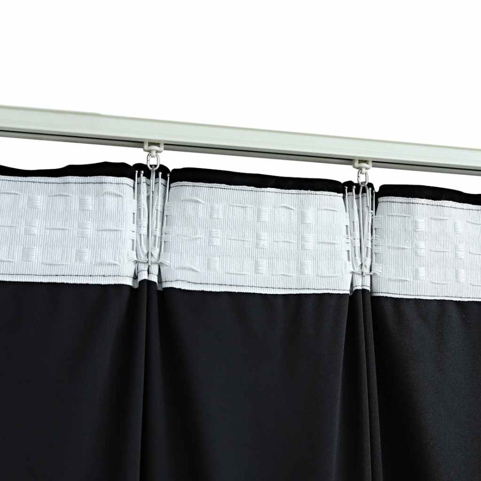 Cortinas opacas con ganchos 2 pzas terciopelo negro 140x225