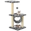 Rascador para gatos con poste de sisal 65 cm huellas gris