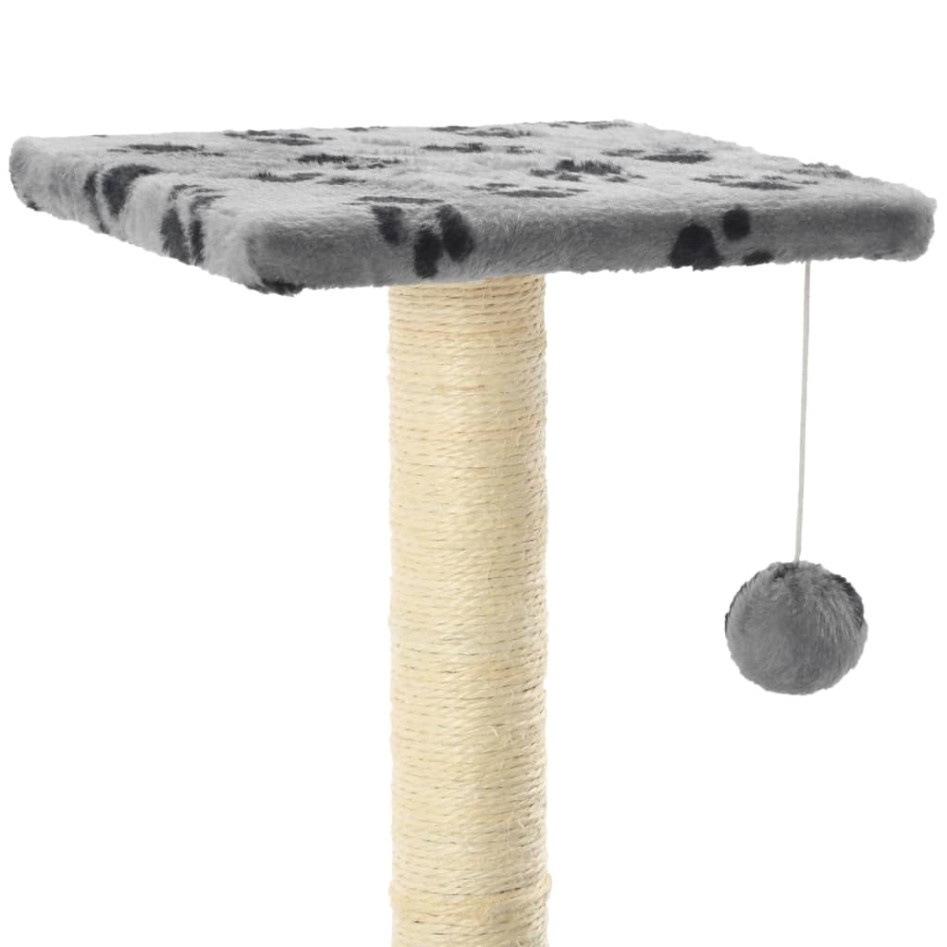 Rascador para gatos con poste de sisal 65 cm huellas