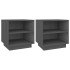 Mesitas de noche 2 uds madera maciza de pino gris 40x34x40