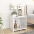 Mesita de noche madera contrachapada blanco brillo 40x35x60