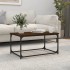 Mesa de centro madera y hierro roble marrón 80x50x40