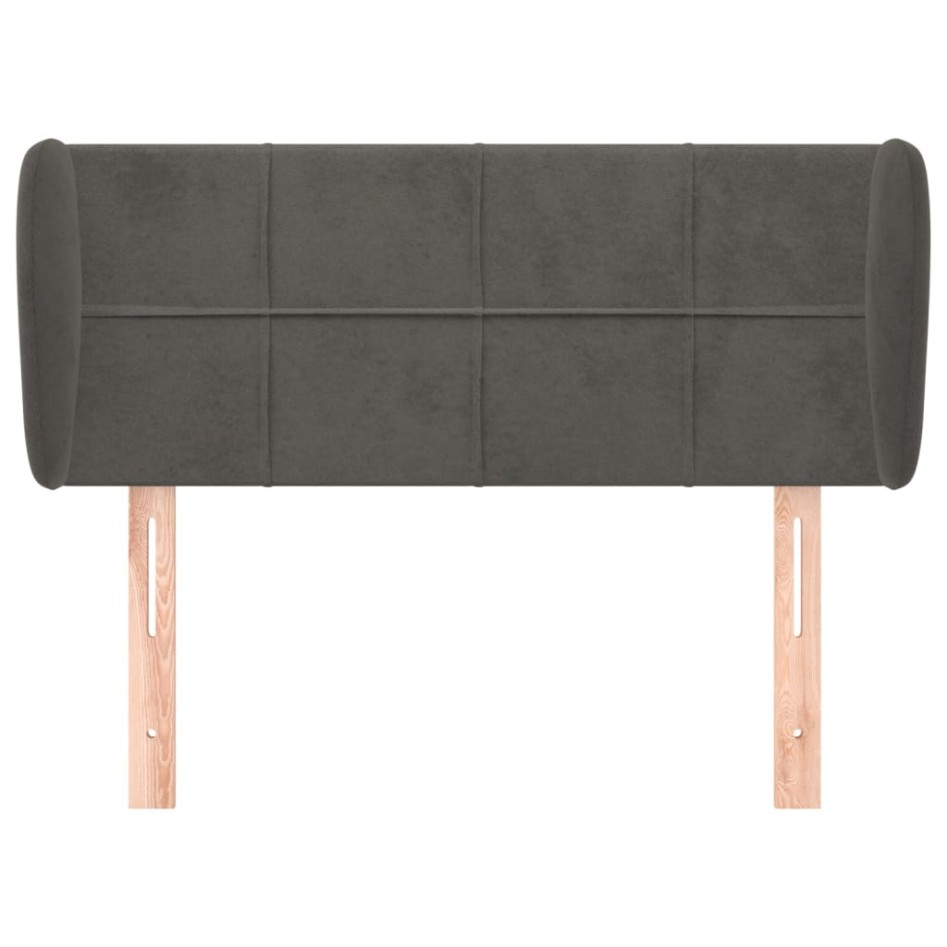 Cabecero de terciopelo gris oscuro 83x23x78/88