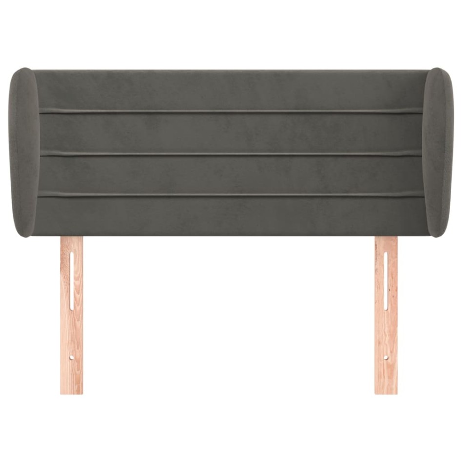 Cabecero de terciopelo gris oscuro 83x23x78/88