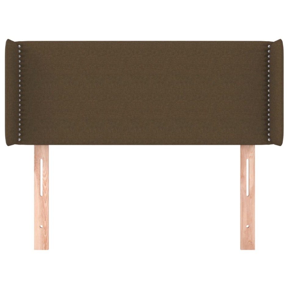 Cabecero de tela marrón oscuro 83x16x78/88