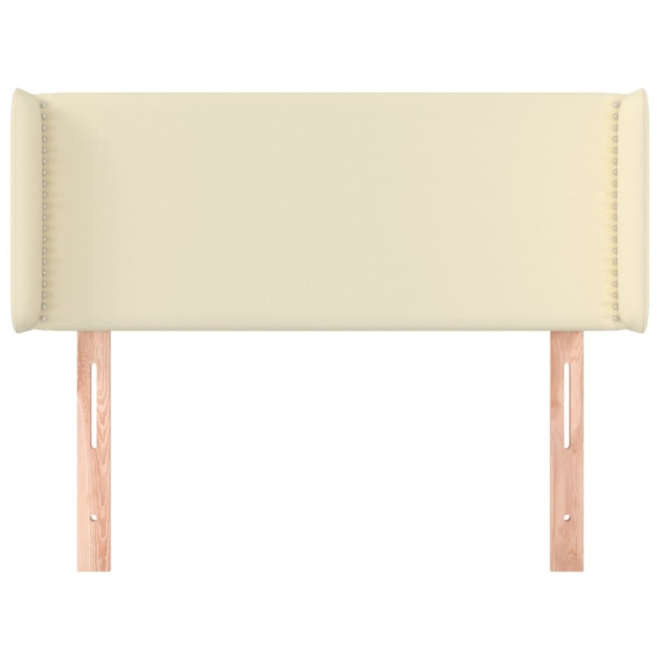 Cabecero de cuero sintético color crema 103x16x78/88