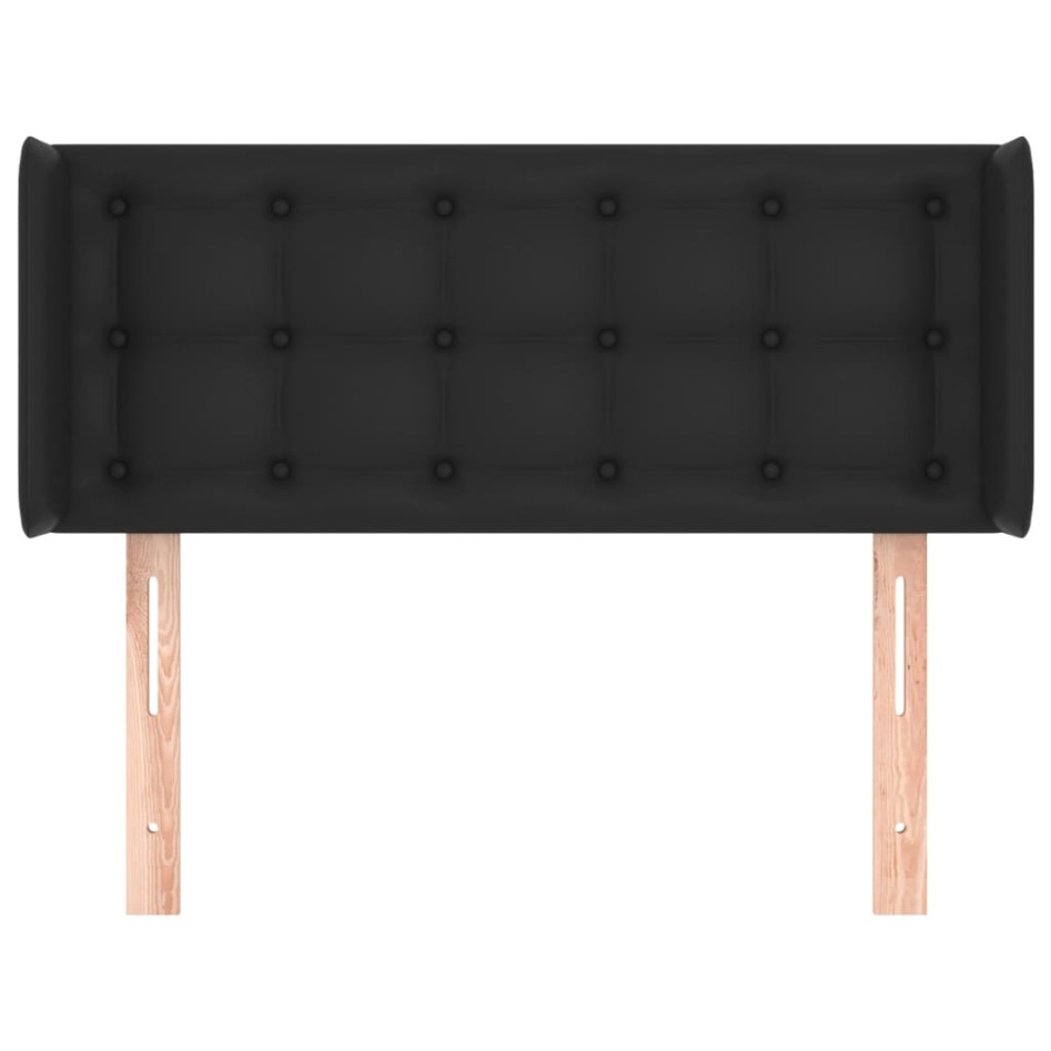 Cabecero de cuero sintético negro 93x16x78/88