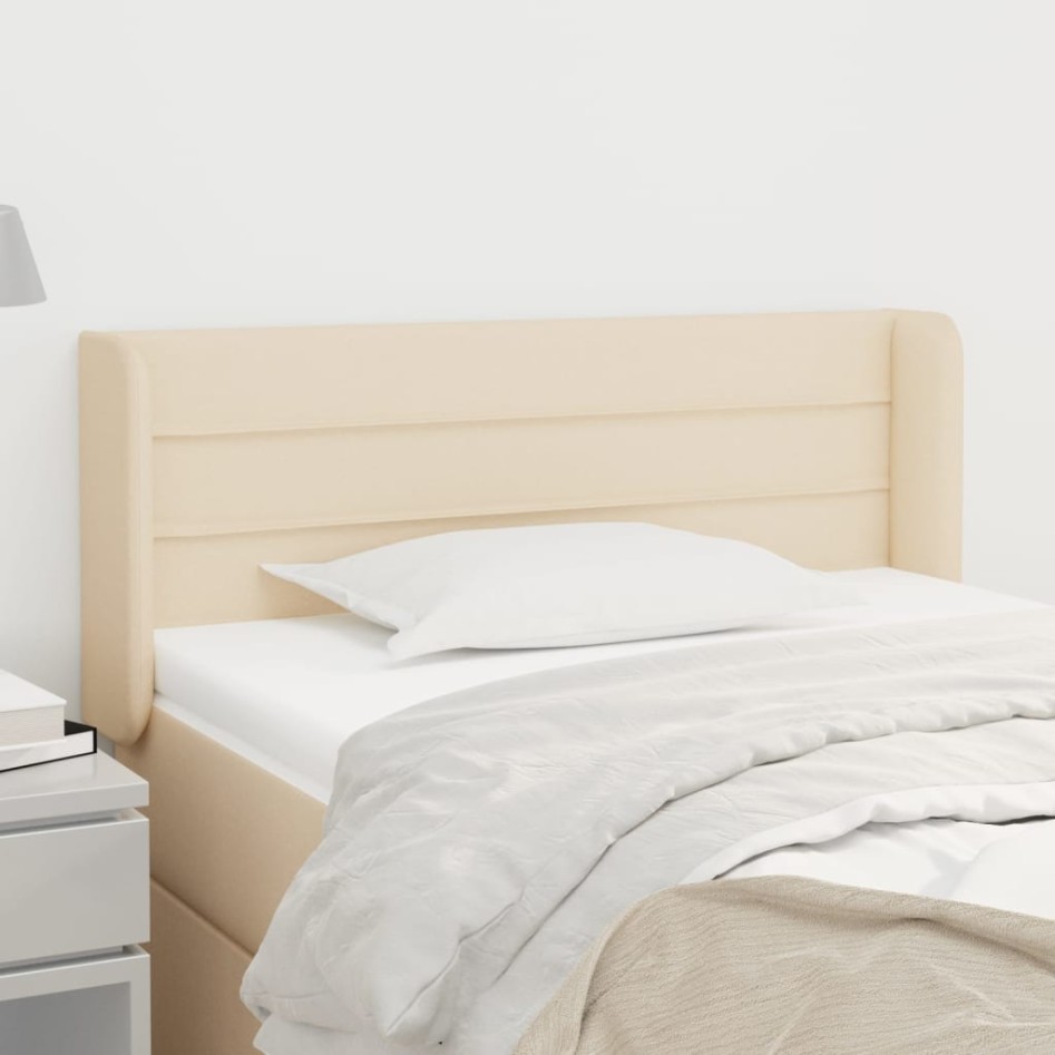 Cabecero de tela color crema 103x16x78/88