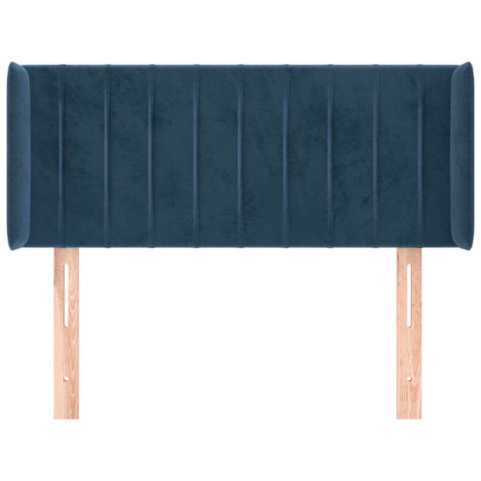 Cabecero de terciopelo azul oscuro 83x16x78/88