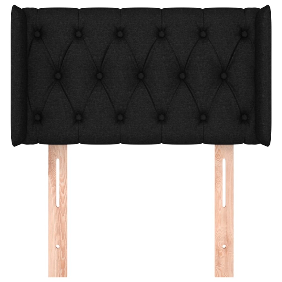 Cabecero de tela negro 83x16x78/88