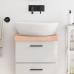 Encimera de baño madera maciza sin tratar 40x40x(2-6) cm