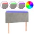 Cabecero con LED de terciopelo gris claro 100x5x78/88