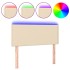 Cabecero con LED de tela color crema 80x5x78/88