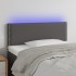 Cabecero con LED cuero sintético gris 90x5x78/88