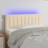 Cabecero con LED de tela color crema 100x5x78/88