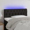 Cabecero con LED de tela negro 100x7x78/88 cm
