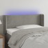 Cabecero con LED de terciopelo gris claro 83x16x78/88