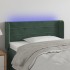 Cabecero con LED de terciopelo verde oscuro 83x16x78/88