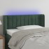Cabecero con LED de terciopelo verde oscuro 83x16x78/88
