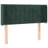 Cabecero con LED de terciopelo verde oscuro 83x16x78/88