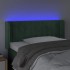 Cabecero con LED de terciopelo verde oscuro 83x16x78/88