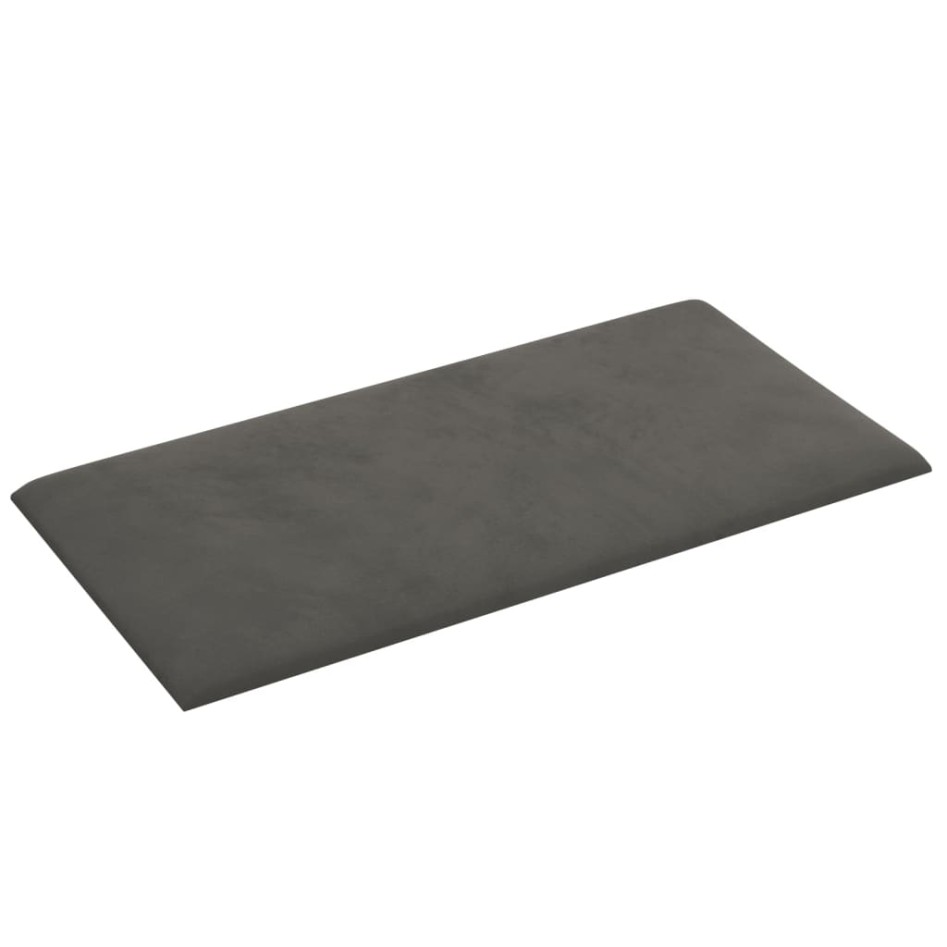 Paneles de pared 12 uds terciopelo gris oscuro 30x15 cm 0,54