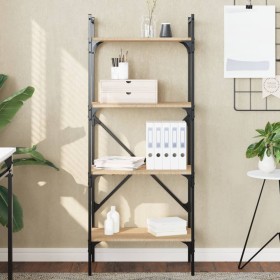 Librería de 4 estantes madera roble Sonoma 56x31,5x138,5