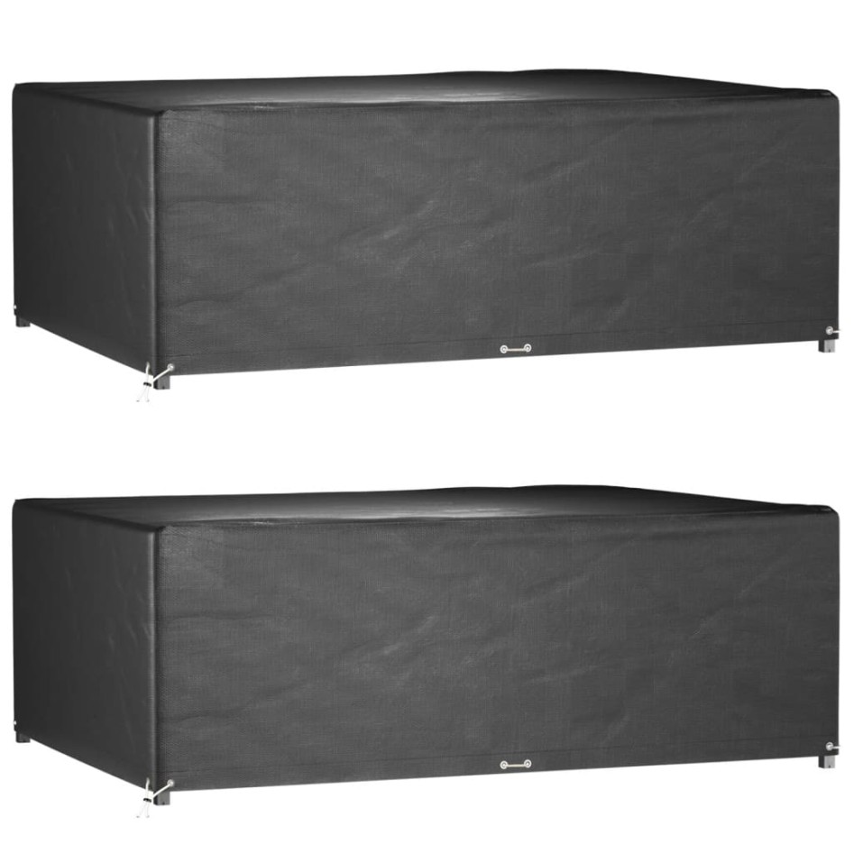 Fundas muebles jardín 2 uds 12 ojales rectangular 270x180x90