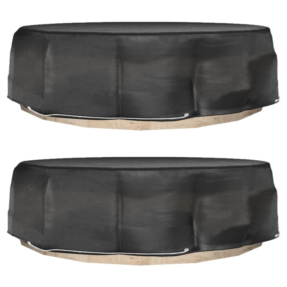 Funda para muebles de jardín 2 uds 8 ojales redonda Ø188x50
