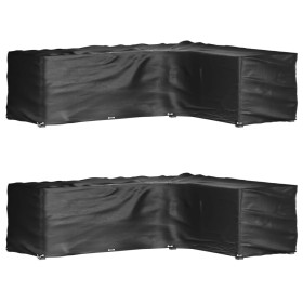 Fundas muebles jardín forma de L 2 uds 18 ojales 285x220x80