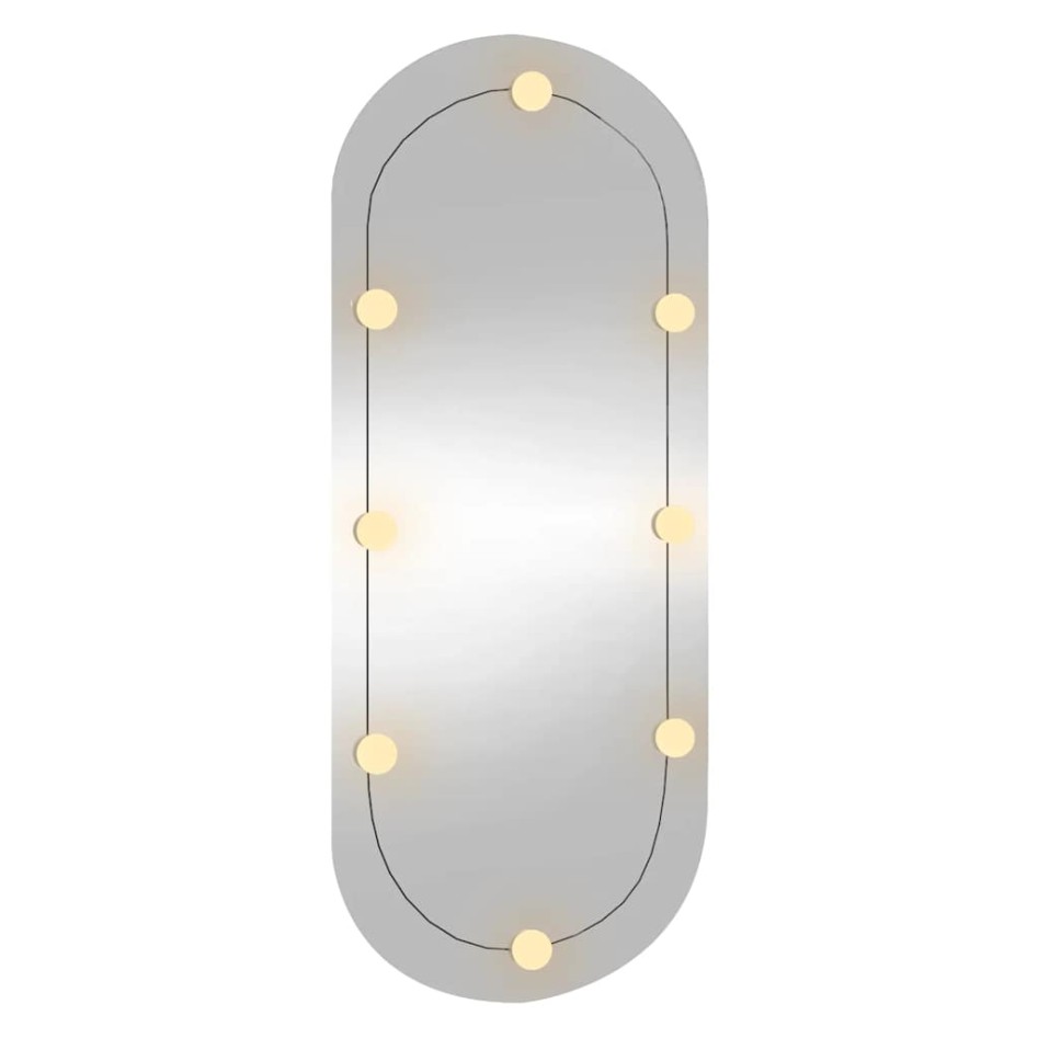 Espejo de pared ovalado con luces LED vidrio 25x60