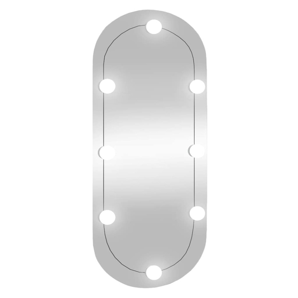 Espejo de pared ovalado con luces LED vidrio 35x80