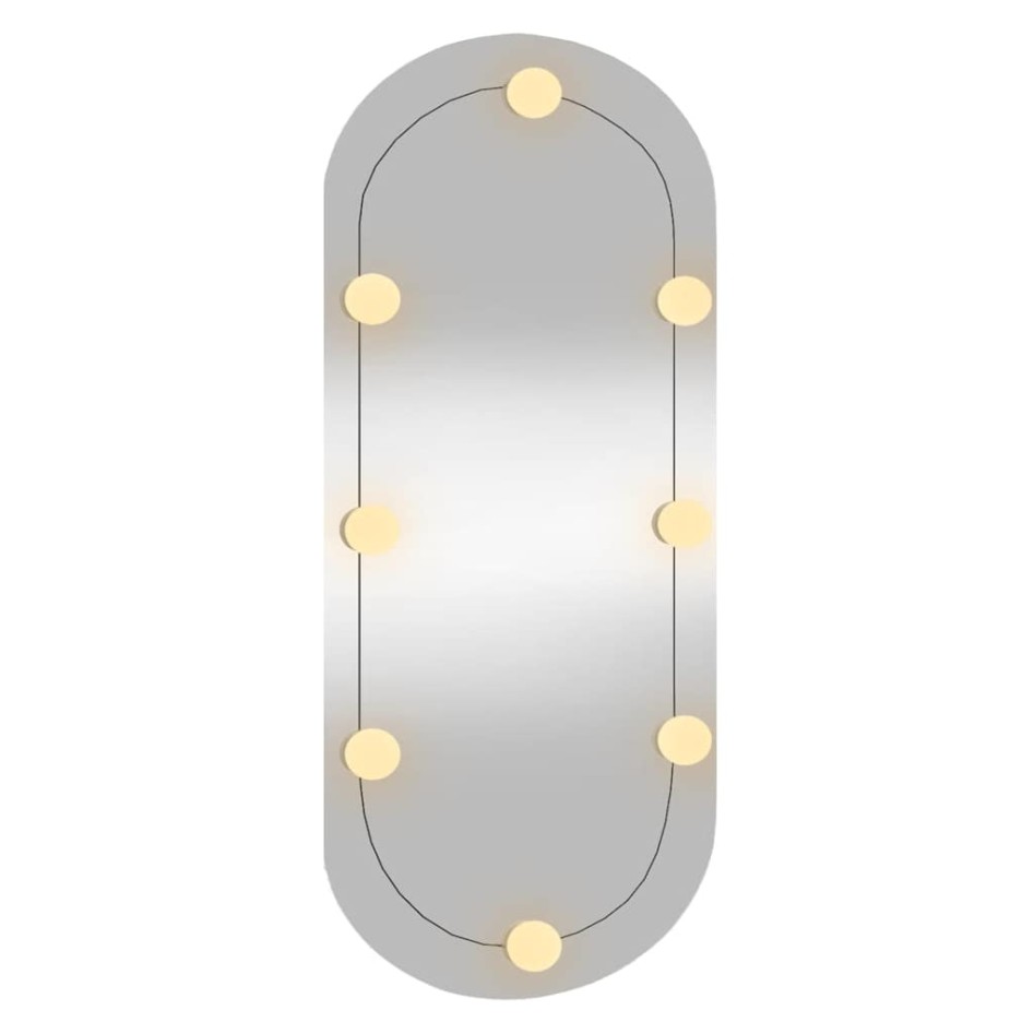 Espejo de pared ovalado con luces LED vidrio 35x80