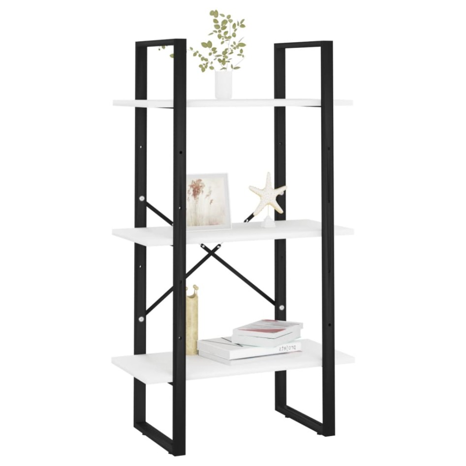 Estante almacenamiento madera contrachapada blanco 60x30x105