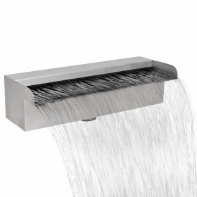 Fuente cascada rectangular piscina acero inoxidable 30