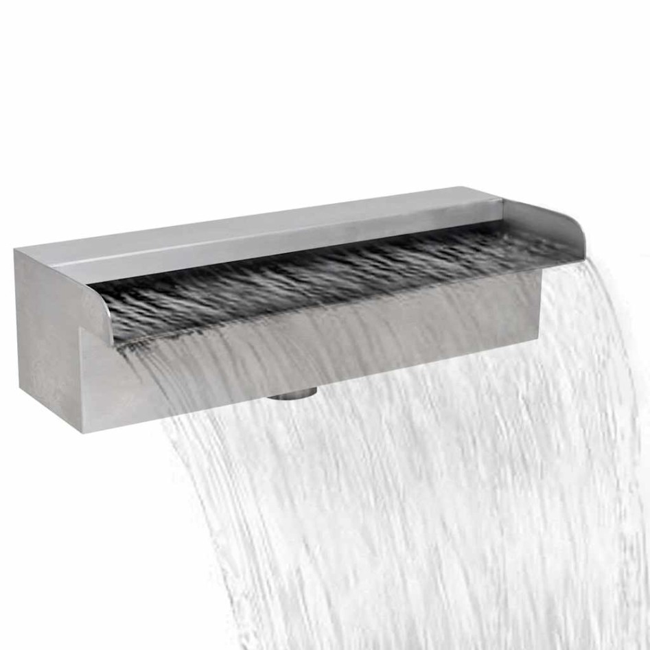 Fuente cascada rectangular piscina acero inoxidable 30