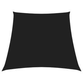 Toldo de vela trapezoidal de tela oxford negro 3/5x4