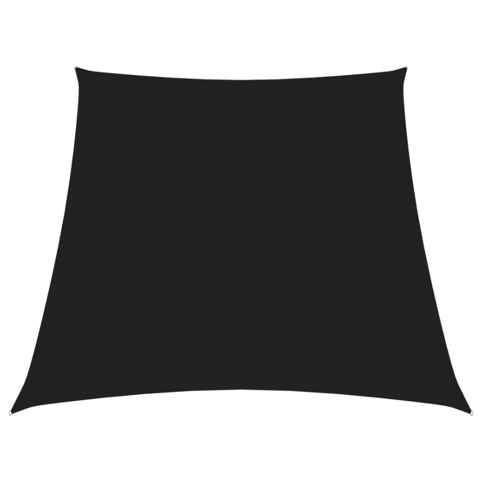 Toldo de vela trapezoidal de tela oxford negro 3/5x4