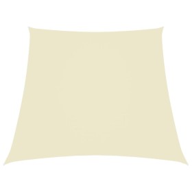Toldo de vela trapezoidal de tela oxford color crema 3/4x3
