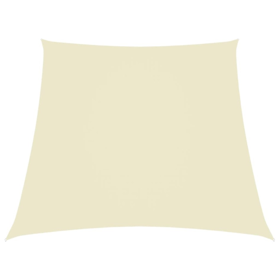 Toldo de vela trapezoidal de tela oxford color crema 3/4x3