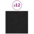 Paneles de pared 12 uds terciopelo negro 30x30 cm 1,08