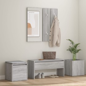Set de muebles de recibidor madera contrachapada gris