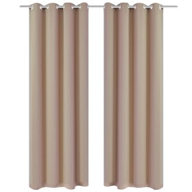 2 cortinas oscurecedoras con anillas blanco crema blackout
