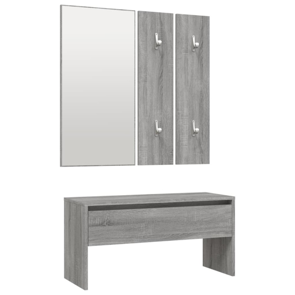 Set de muebles de recibidor madera contrachapada gris
